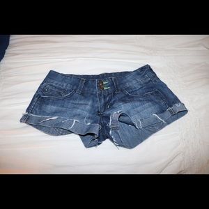 Low rise jean shorts